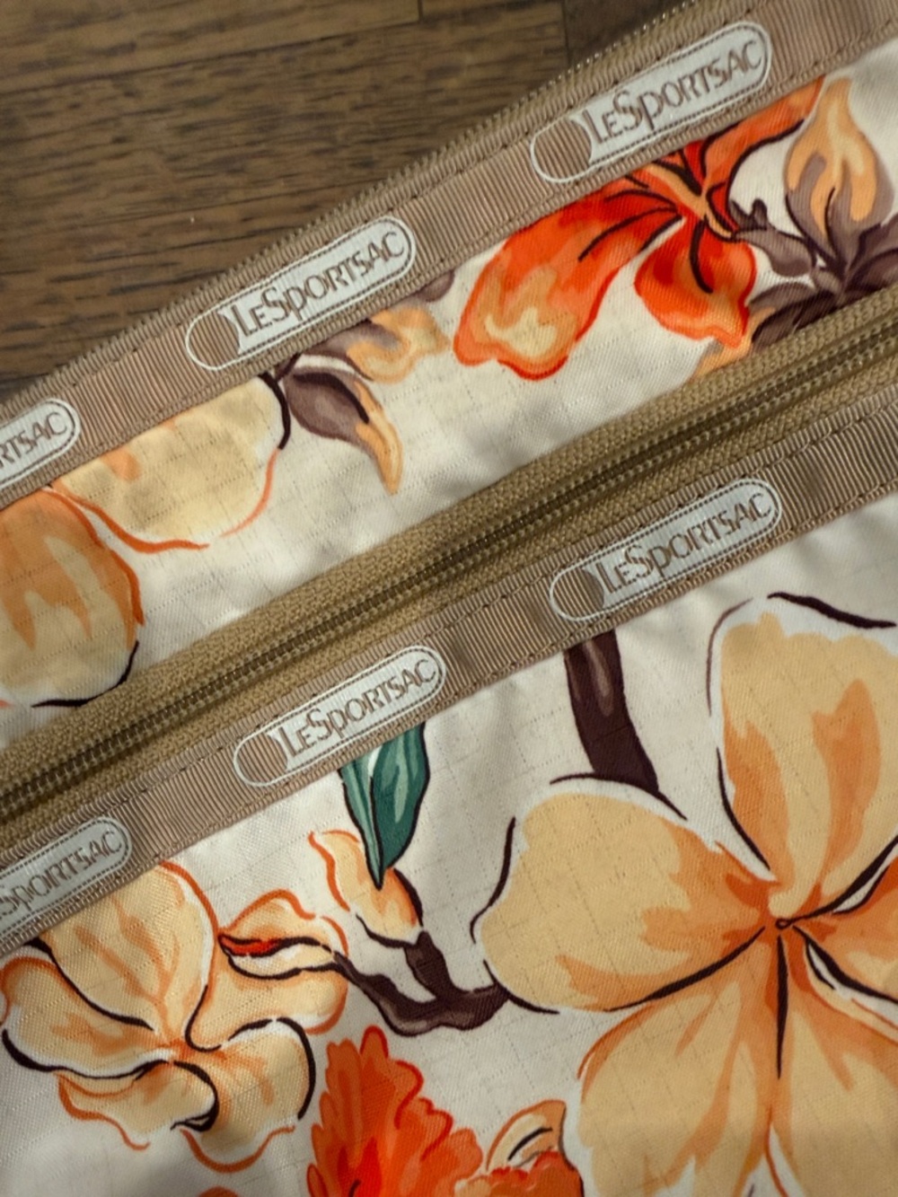 LeSportsac Floral Cosmetic Pouch in Cream, Orange, Pink - Picture 4 of 4